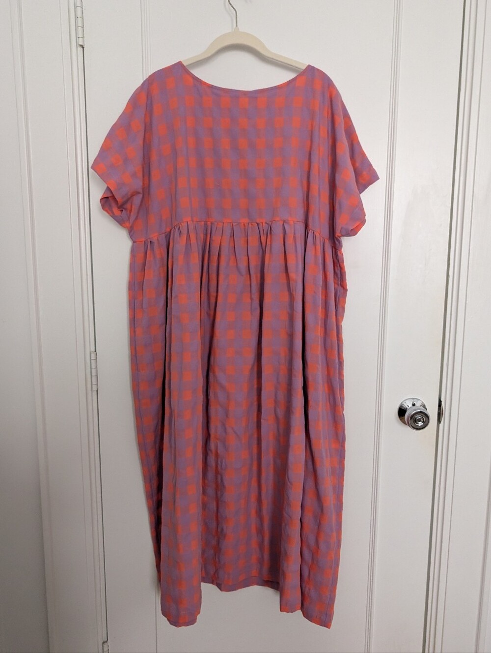 Offon Oversized seersucker checks dress SILVINA